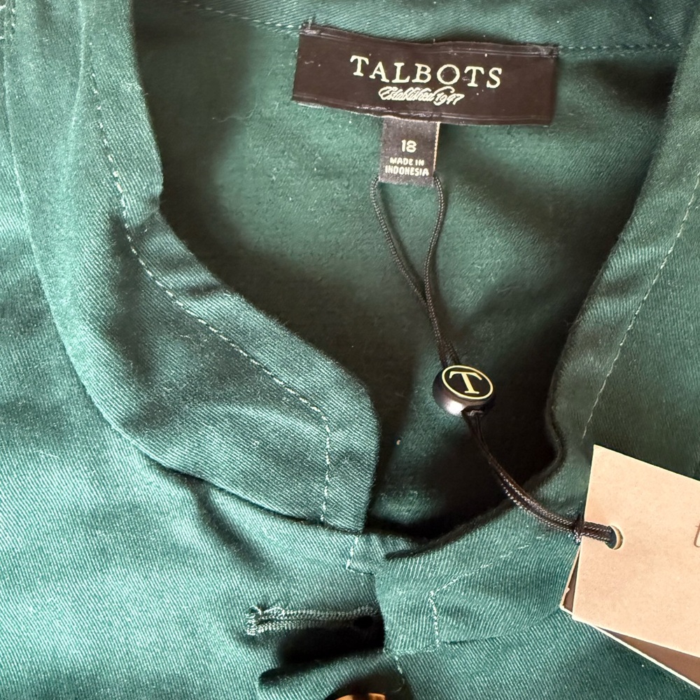 Talbots Forest Green Military Style Jacket  Plus Size - NWT - Size 18 - Picture 5 of 15